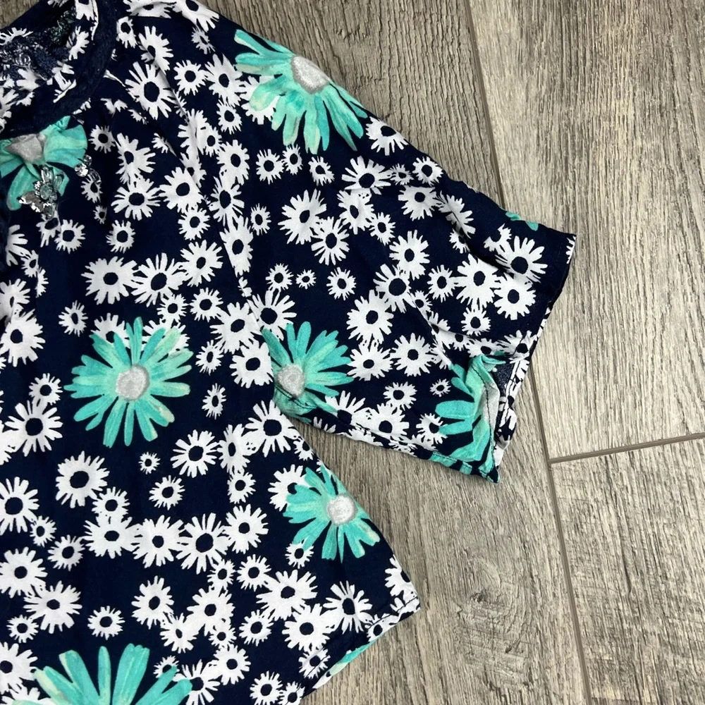 Justice Navy Floral Blouse‎